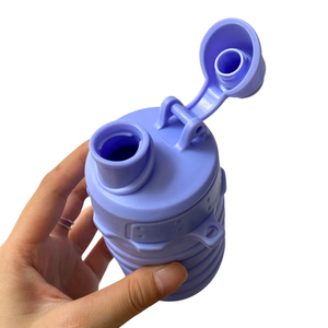 ขวดซิลิโคนแบบพับได้12ออนซ์สำหรับเดินทางโลโก้คุณภาพสูงสั่งทำได้พร้อมบริการ OEM - Product Image 3