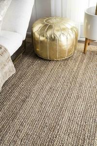 Alfombra de yute estilo trenzado, reversible, moderna, de aspecto rústico. - Product Image 1