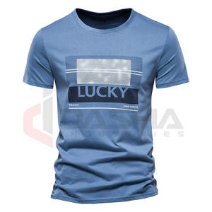 Camisetas de algodón transpirable para hombre de verano 2025, camisetas informales de manga corta con cuello redondo de Color sólido, camisetas deportivas de punto sueltas - Product Image 1