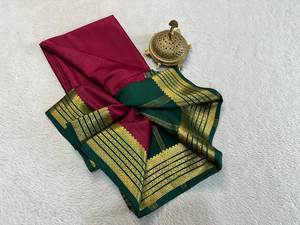 Hermosa ropa de boda Pure Semi Crepe Mysore Silk Sarees - Product Image 4