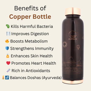 Bouteille d'eau en cuivre de style arabe de haute qualité Design de logo élégant avec finition de qualité pour le voyage de yoga ayurveda-pour les fêtes en Inde - Product Image 3