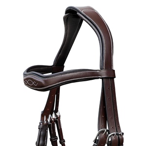 Brida de salto para caballo de cuero de primera calidad, de alta demanda, con cómoda narquera elevada, opción de múltiples colores, Horsekraft - Product Image 4