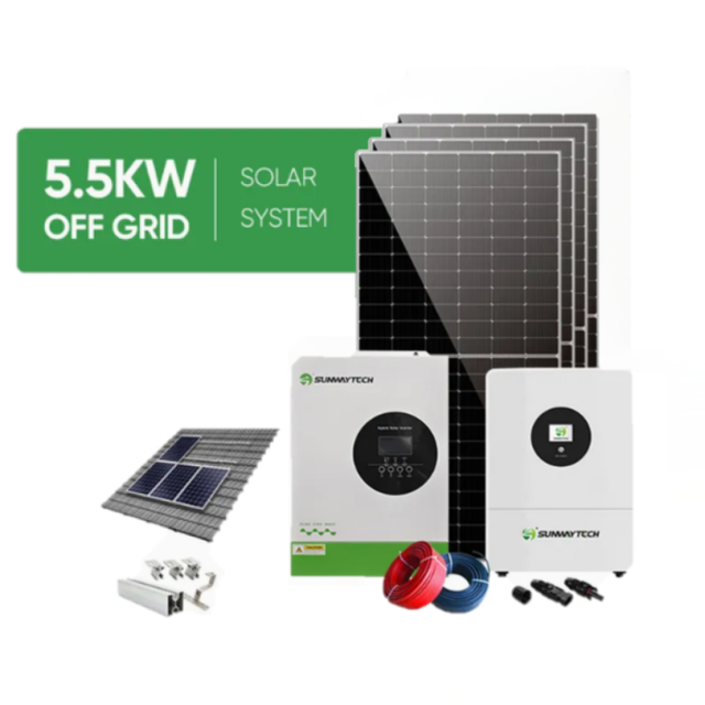 Factory 5000W Hybrid Grid Roof Solar Home PV Panel Module Cell Power Energy System with Lithium LiFePO4 Battery and Solar Panel