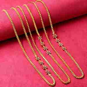 Collares de Cadena con Piedras de Circonita Cúbica Chapados en Oro Micro de Latón y Oro de 14K/18K/24K al por Mayor para Mujer - Product Image 1