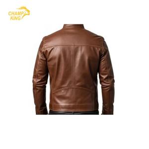 Blouson en cuir de moto de style vintage de haute qualité avec boutons et fermeture éclair, approvisionnement ODM - Product Image 2