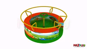New Product Quality Customizable Green Colour Indoor Soft Play Sponge Coated Swivel Chair By Maxplay
