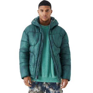 Pull-over personnalisé pour hommes Veste bouffante de haute qualité, à la mode, en cuir uni pour l'hiver avec capuche en fourrure Veste bouffante élégante - Product Image 2