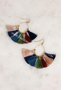 Pendientes de borla de flecos para FIESTA al atardecer, pendientes multicolor de peso ligero, joyería de moda y accesorios, precio barato - Product Image 4