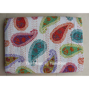 Ensemble de couette Kantha en coton d'été, taille double, couvre-lit/plaid, literie patchwork douce, lot de 7 pièces - Product Image 4