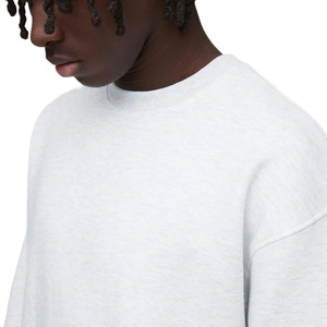 New Trending 330GSM Basic Oversized Crew Neck <b>Sweatshirt</b> Champion <b>Men's</b> Classic Crew <b>Sweatshirt</b> in <b>White</b> Colour - Product Image 4