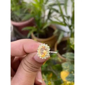 Citrine Peridot Oval Cut Topaz <b>Ring</b> <b>925</b> Sterling <b>Silver</b> Handmade Gemstone <b>Ring</b> Wholesale Jewelry Supplier - Product Image 2