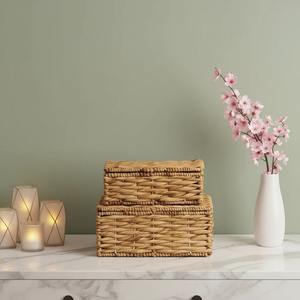 Panier de rangement avec couvercle, lot de 2, panier de rangement fait à la main, vente en gros, écologique, fabriqué au Vietnam - Product Image 4