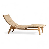 Fabrikabverkauf Massiver Teakholz-Mondstuhl Strandliege Verstellbare Freizeitliege für Garten, Café und Park