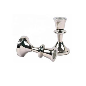 Candelabros niquelados martillados Pilar moderno Portavelas de diseño de aluminio martillado Juego de 3 para decoración de iluminación del hogar - Product Image 2