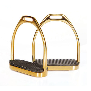 Estribos de seguridad de pavo real de estilo Fillis de color dorado de alta calidad, superventas, OEM, venta al por mayor, equitación ecuestre de acero inoxidable - Product Image 1