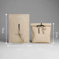 Pochette en coton personnalisée avec logo - Sac anti-poussière en flanelle brossée pour l'emballage des vêtements, des bijoux et le rangement