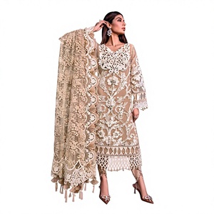 Vestidos de Novia de Diseñador Pakistaní, Colección de Trajes de 3 Piezas Cosidos, Vestido de Fiesta Más Vendido, Transpirable - Product Image 1