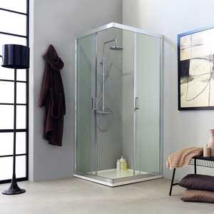 Modern Design Ferrara <b>Transparent</b> Square 80x80 <b>Shower</b> Enclosure Sliding Opening Contemporary <b>Shower</b> <b>Curtain</b> - Product Image 2