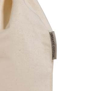 Large Organic Cotton Canvas Drawstring <b>Backpack</b> Zipper Closure Customizable Logo <b>Foldable</b> Mesh for Advertising Storage Gift Use - Product Image 6