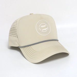 หมวกเบสบอลพลาสติก5แผงหมวกปีกโค้งโลโก้แผ่นยางพีวีซีมีรูตัดด้วยเลเซอร์กันน้ำมีรู - Product Image 5