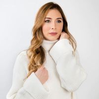 Pull col roulé épais en pure laine mérinos vierge pour femme Giorgia, style italien, motif vintage, tricot plat