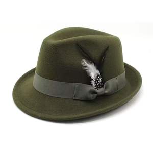 Sombrero de Fieltro Suave Estilo Europeo y Americano con Borde de Pluma, Nuevo Color, Transfronterizo, Sombrero Pequeño - Product Image 4
