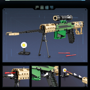Assembler des pistolets jouets Juguetes Boy Kid Jeu de tir Armes à <span class=keywords><strong>feu</strong></span> Pistolet de chasse Armes de tireur d'élite Fusil de chasse réaliste Ensemble de blocs de construction - Product Image 5