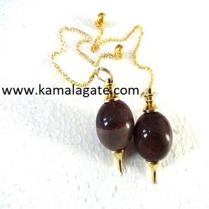 Venta al por mayor bola péndulo Kambaba jaspe bola péndulo con montaje dorado - Product Image 2