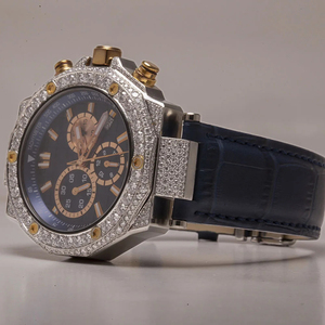 Montre Moissanite VVS personnalisée Iced out Montres cloutées en diamant Moissanite de haute qualité Montre Hip Hop avec bracelet en silicone de 41mm - Product Image 3