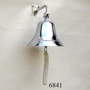 Petite cloche de dîner en laiton antique décorative de mur avec la cloche de bateau d'ancre polonaise pour la décoration de bureau d'hôtel - Product Image 3