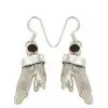 Bohemian 925 <b>Silver</b> Hand Shape Garnet Drop <b>Earrings</b> for <b>Women</b> Everyday Wear - Product Image 3