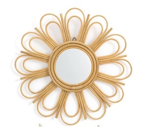 Marco de espejo de ratán Espejo Decoración de pared creativa Espejo Diseño simple Decoración de ratán de Vietnam para la exportación - Product Image 4