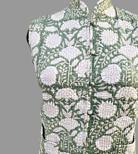 Manteau de taille réversible bohème indien pour femmes veste en coton imprimé floral à la main pour femmes cadeau d'hiver décoré Vintage - Product Image 2