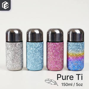กระติกน้ำสุญญากาศไทเทเนียมแท้ 150 มล. 5 ออนซ์  แบบพกพาเคลือบผิวธรรมชาติ - Product Image 1