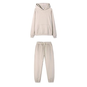 Conjunto de Sudadera con Capucha y Pantalones Deportivos de Felpa para Hombre, Estilo Urbano, con Estampado de Letras, 100% Algodón, Antibolitas, para Invierno - Product Image 6