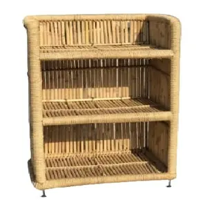 Harga grosir rak buku bambu rak buku rak penyimpanan untuk ruang tamu dan luar ruangan