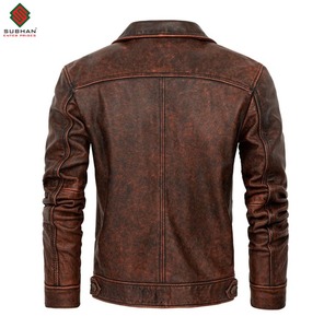 Blouson aviateur en cuir rouge bordeaux vintage fait main pour homme |   Fermeture éclair décontractée pour l'hiver |   OEM personnalisable - Product Image 2