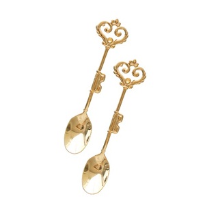 Cuillère à couverts en laiton de haute qualité avec polonais mat pour article artisanal Cuillère à thé luxueuse avec couleur or pour hôtel - Product Image 5