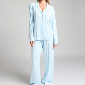 Set <span class=keywords><strong>pigiama</strong></span> da <span class=keywords><strong>donna</strong></span> a maniche lunghe con <span class=keywords><strong>camicia</strong></span> e pantaloni in jersey modal, <span class=keywords><strong>pigiama</strong></span> da <span class=keywords><strong>donna</strong></span> biologico, abbigliamento da notte sostenibile. - Product Image 3