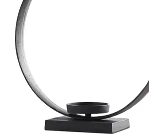 Portavelas de metal negro con forma de último diseño al por mayor de fábrica - Product Image 2