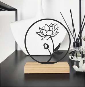 Conception d'art en fil de fer, Sculpture de Base en métal et en bois pour la décoration de la maison, décor de Table moderne, hôtel de luxe, chambre, Restaurant, fabriqué en inde - Product Image 3