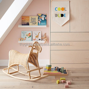 New Rattan Rocking Horse Chair <b>Toy</b> From Vietnam <b>Wooden</b> Frame Baby Stroller for Kids - Product Image 4