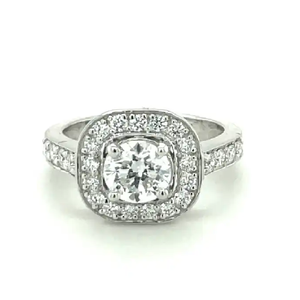 H.A.IMPEX Bagues de fiançailles classiques en or blanc et diamant naturel de haute qualité pour femmes Certifié IGI Meilleur prix Vêtements de fête - Product Image 1