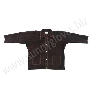 Veste de soudage en croûte de cuir de vache à col montant pour hommes - Product Image 5