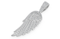 Colgante de Alas de Ángel de Alta Calidad con Diamantes Reales, Oro Amarillo de 14K, 2.65 CTW, Certificado GIA, Joyería Personalizada al por Mayor, Amuleto Brillante