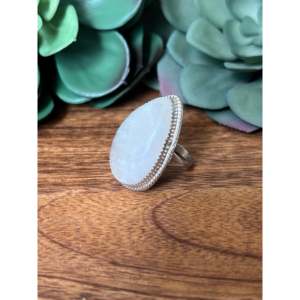 Reda Galvan Moonstone & Sterling Silver <b>Ring</b> Size 8-Trendy Adjustable Gift for Kids - Product Image 4
