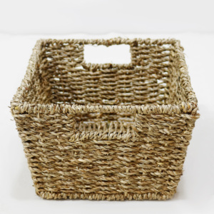 Vietnam Factory Handmade Eco-Friendly Artex Dong Thap Rectangle <b>Seagrass</b> <b>Basket</b> with Handles <b>Storage</b> Multi-functional - Product Image 3