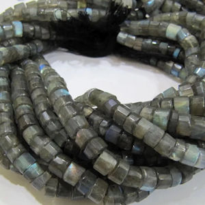 Labradorita natural azul llamativo neumático forma Rondelle facetado 6-7mm cuentas Color gris joyería hacer cuentas hebra 13 pulgadas de largo - Product Image 1