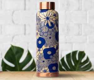 Botella de Cobre de Diseño Clásico con Adhesivo Esmaltado, Color Azul, Diseño de Lujo, Decoración de Mesa, la Mejor Botella de Cobre en Venta - Product Image 1