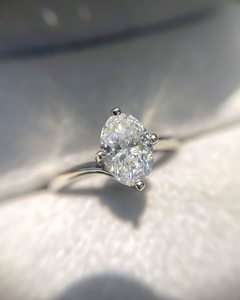 11x7mm Oval Cut Diamond Engagement <b>Ring</b> | <b>Solitaire</b> Bridal Wedding <b>Ring</b> | Sterling <b>Silver</b> 18K Gold Plated Anniversary <b>Ring</b> - Product Image 1
